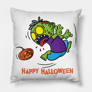 Happy Halloween with zombie Pillow