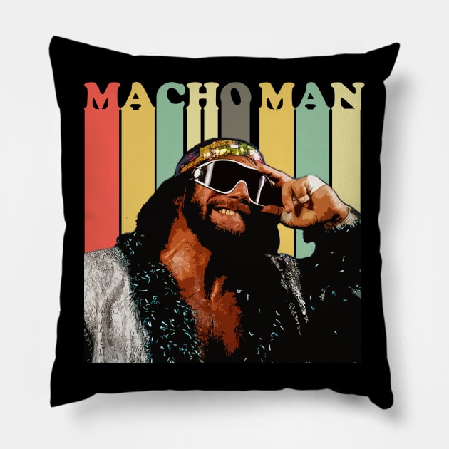 Retro Macho Man Pillow by 6ifari