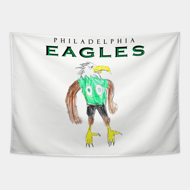 Philadelphia Eagles Mascot Design Tapestry by Kids’ Drawings 