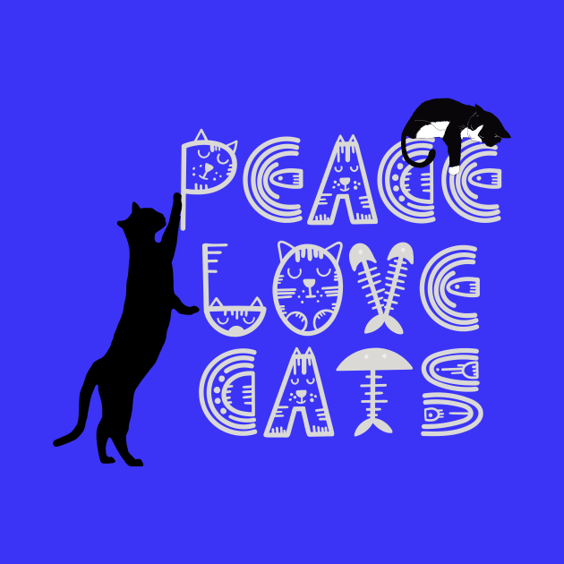 Peace love cats cute cat gift Cat lover shirt by Gifts of Recovery