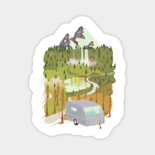 Caravan Landscape Magnet