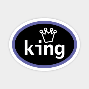 King and Crown on Black Oval Magnet