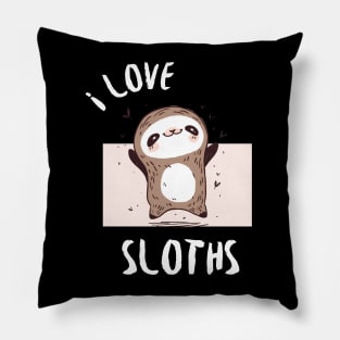 Adorable Sloth: I love Sloths Pillow