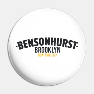 Bensonhurst Brooklyn NYC - Clean Minimalistic Logo Design Pin