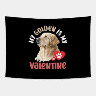 My Golden Is My Valentine Dog Lovers Tapestry