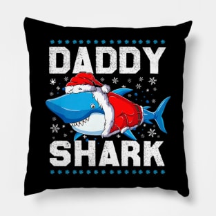 Daddy Shark Santa Fathers Day Pillow