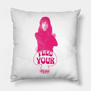 Feed Your Head (Hot Pink and White) Pillow