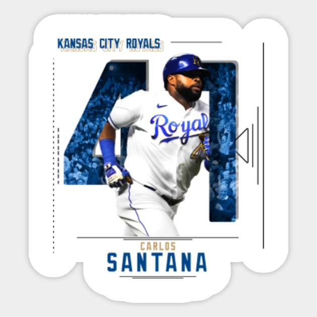 Carlos Santana Baseball Edit Royals - Carlos Santana - Sticker