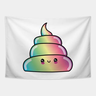 Funny Cute Rainbow Poop Emoji Tapestry