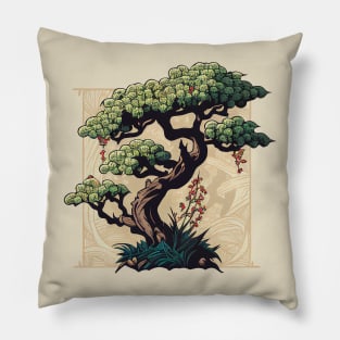 Japanese Bonsai Tree Modern Pillow