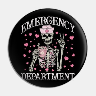 Valentine Er Nurse Emergency Department Room Skeleton Nurse Pin