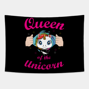 Cute Unicorn Horn Pretty Rainbow Colors Funny Quote Tapestry