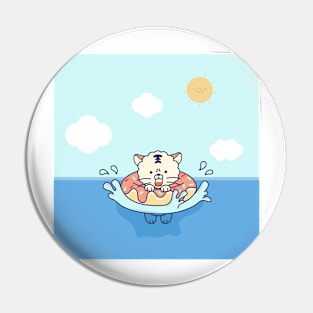 Swimming cat Pin