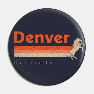 Vintage Denver Football Retro Colorado Bronco At Game day Pin