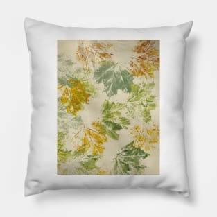 Maple Leaves Hand Painted in bayberry, mustard and ivory Pillow