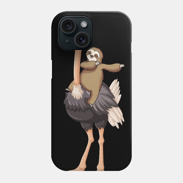 Sloth riding an Ostrich Funny Sloth Lover Gift Phone Case by BadDesignCo