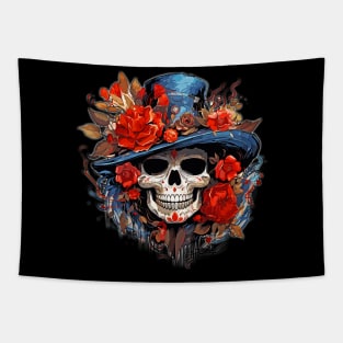 Female Day of the Dead Dia de Los Muertos Sugar Skull Tapestry