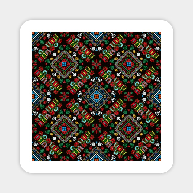 Hungarian embroidery pattern Magnet by lirch