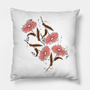 Daisies old rose pattern Pillow