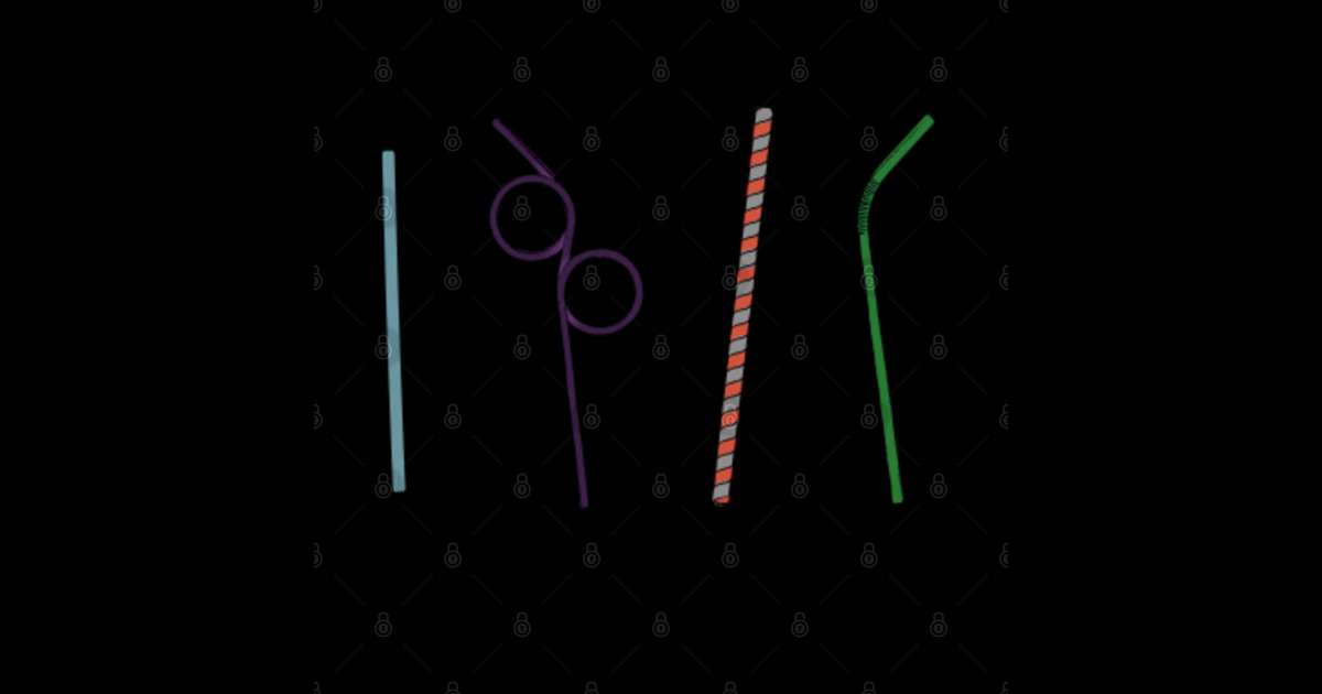 Let's Draw Straws Straws Sticker TeePublic