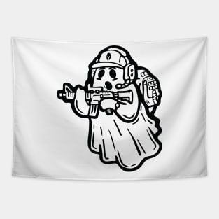 Ghost Recon black and white parody cartoon illustration Tapestry