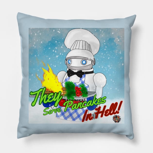 WaffleBot 2 Pillow by AndrewValdezVisuals