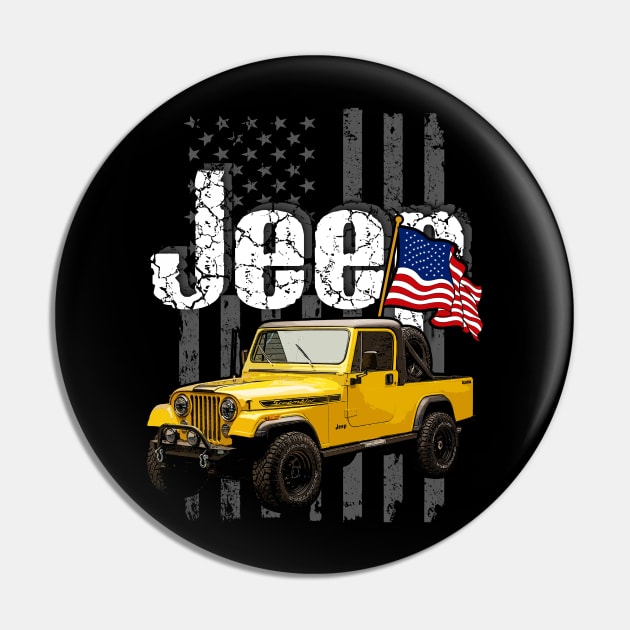 CJ-8 Scrambler Jeepcar JEEP Flag Pin by alex77alves