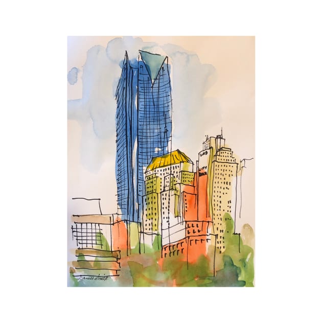 Oklahoma City Skyline by Darrell T Smith Art & Design