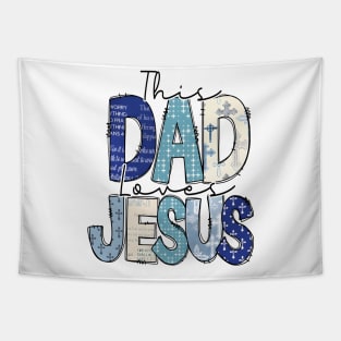 This Dad loves Jesus, Retro Dad, Christian Dad, Dad Doodles, Christian Cross Tapestry