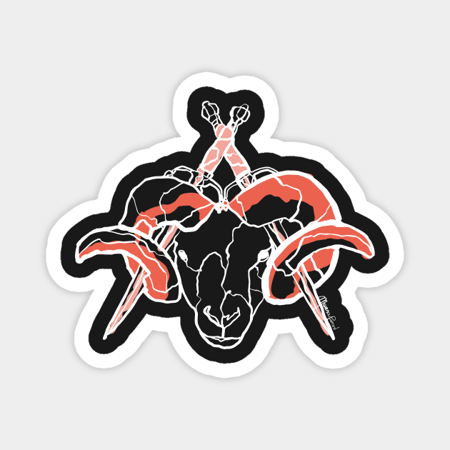 Single Line - Aries (White) Magnet by MaxencePierrard