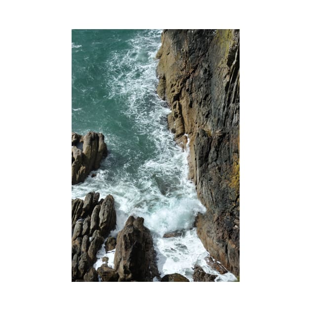 Wave breaks against the rocks - Mull of Galloway, Scotland by richflintphoto