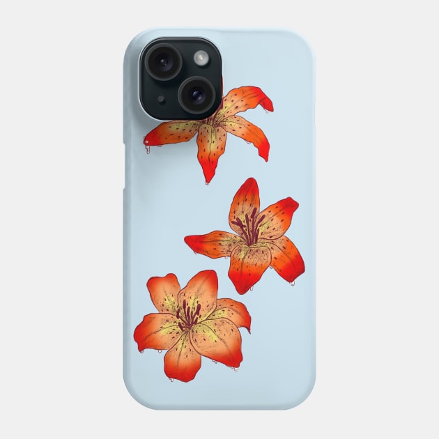 Three Tiger Lillies Phone Case by saradaboru