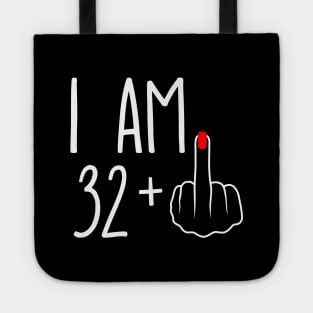 Vintage 33rd Birthday I Am 32 Plus 1 Middle Finger Tote