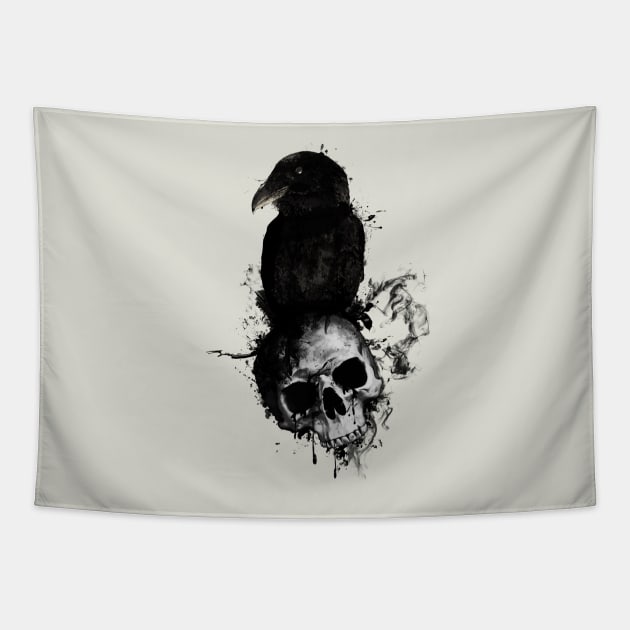 Raven and Skull Tapestry by Nicklas81