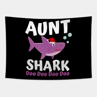 Aunt Shark Premium Christmas Mommy Shark Daddy Shark Tapestry