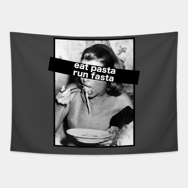 Eat pasta run fasta Tapestry by SimoMetal