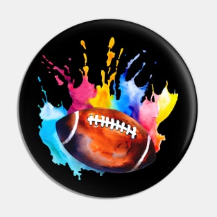 American Football Rugby Ball Watercolor Pin