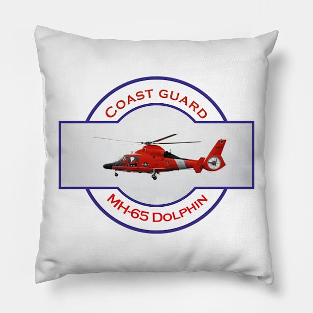 US Coastguard search and rescue Helicopter, Pillow by AJ techDesigns