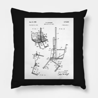 Skiing Patent - Ski Chalet Ski Fan Art - White Pillow