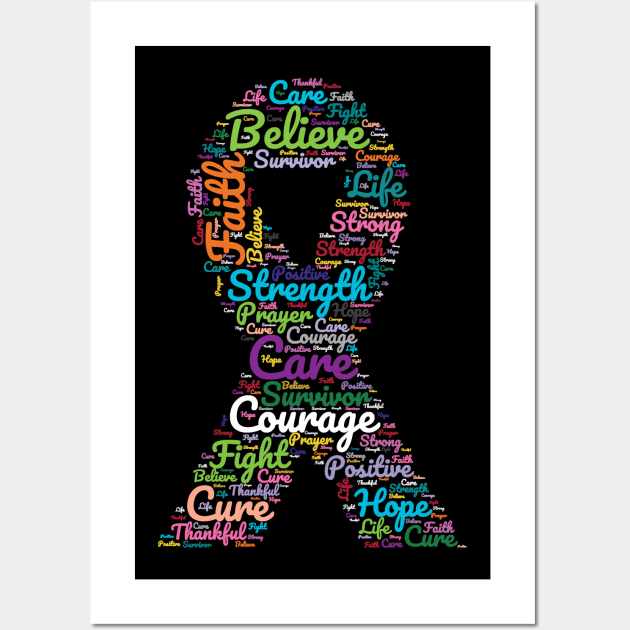 Cancer Awareness Wall Poster Cancer Awareness Fight Cancer Ribbon Wall Art  Print Poster Home Decor (11″ × 14″)