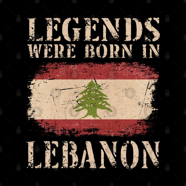 Vintage Design Lebanese Flag Lebanon by MGS