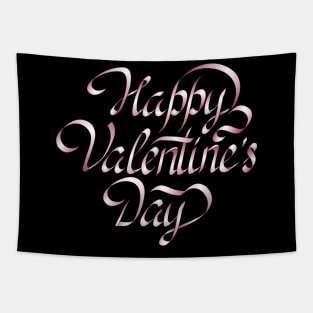 Calligraphic happy Valentines Day Tapestry