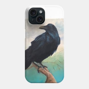 Raven on a limb Phone Case