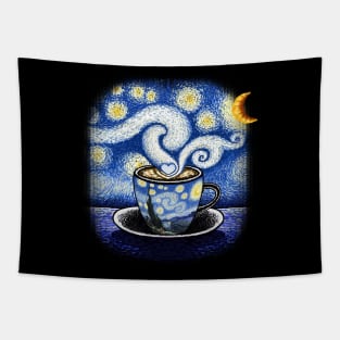 Cappuccino starry night Van Gogh Tapestry