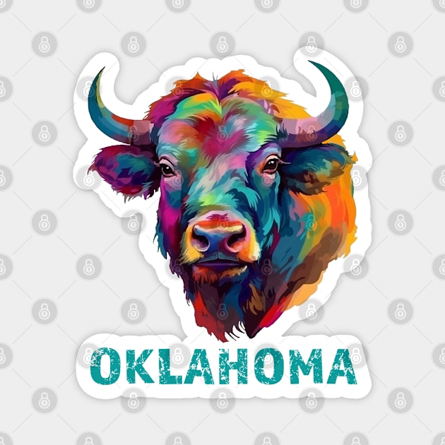 Oklahoma American Bison Lover Buffalo Souvenir Magnet by Pine Hill Goods