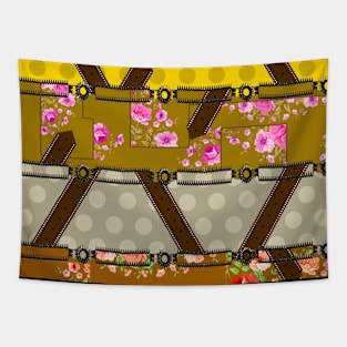 Colorful cute flowers with belts Tapestry