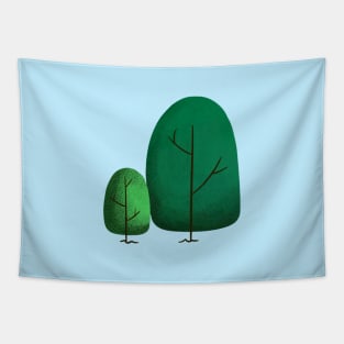 Lush twin trees Tapestry