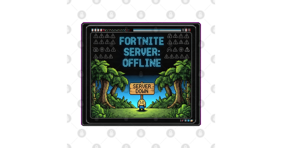 Pixel Art Server Offline Error Screen - Pixel Art - T-Shirt | TeePublic