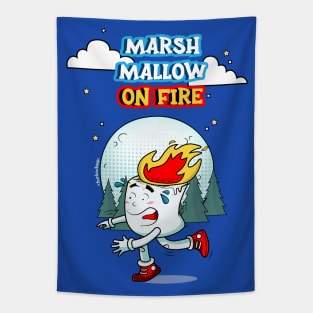 Marshmallow on fire Tapestry