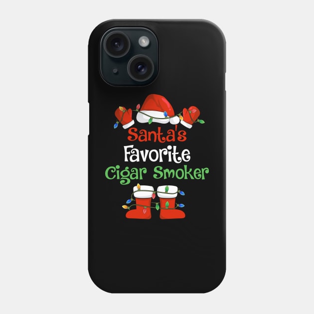 Santa's Favorite Cigar Smoker Funny Christmas Pajamas Phone Case by cloverbozic2259lda